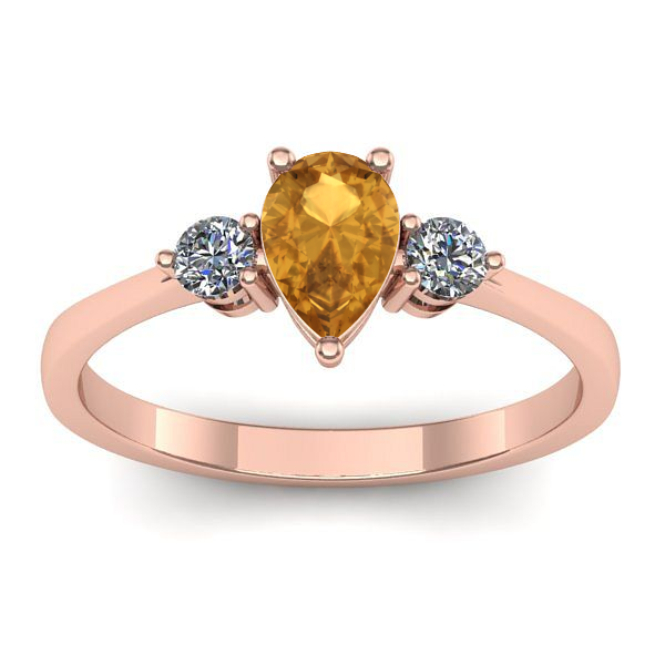 Inel cu citrin lacrima