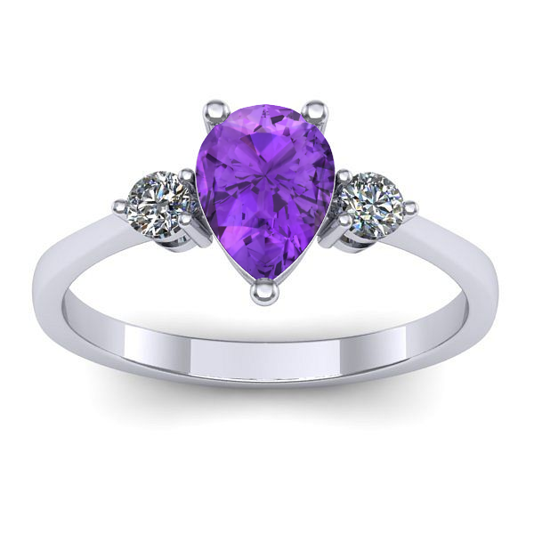 Inel de logodna cu ametist lacrima