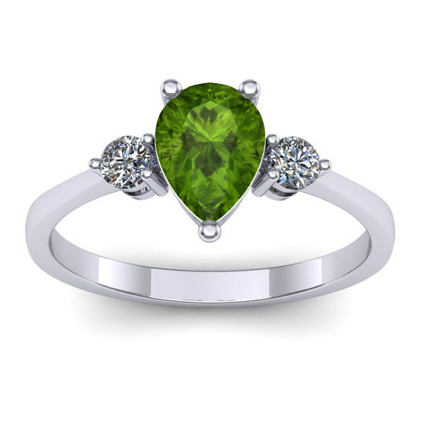 Inel de logodna cu peridot lacrima