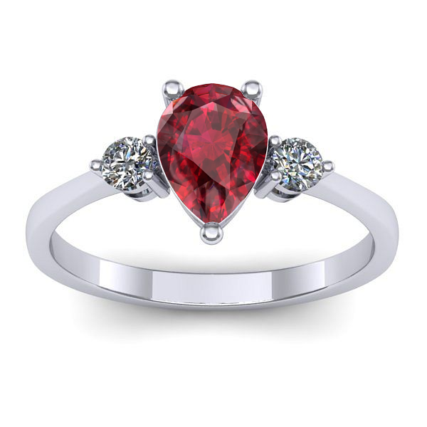 Inel de logodna cu rubin lacrima