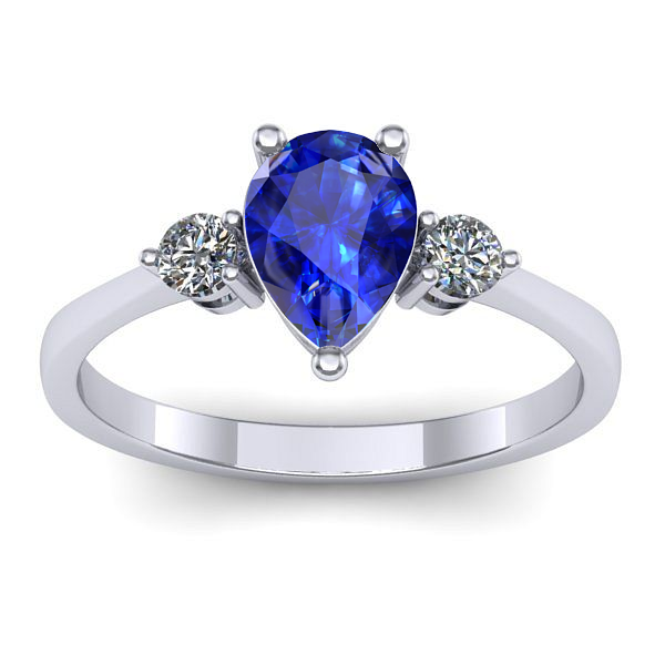 Inel logodna cu safir lacrima
