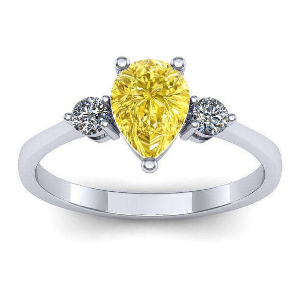 Inel de logodna cu safir galben lacrima