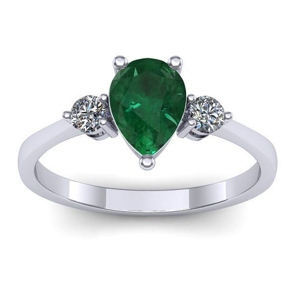 Inel de logodna cu smarald lacrima