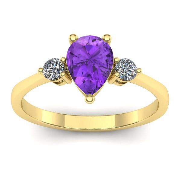 Inel de logodna cu ametist lacrima