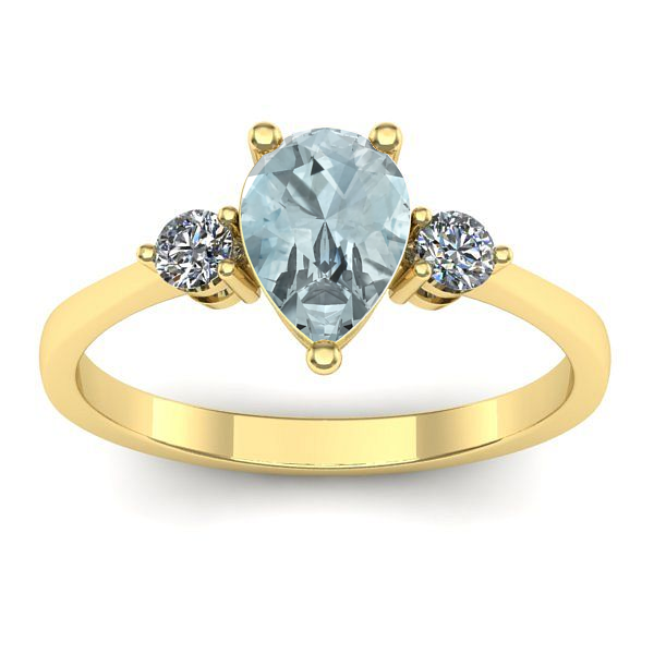 Inel cu aquamarin lacrima