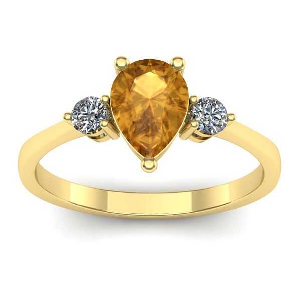 Inel logodna cu citrin lacrima