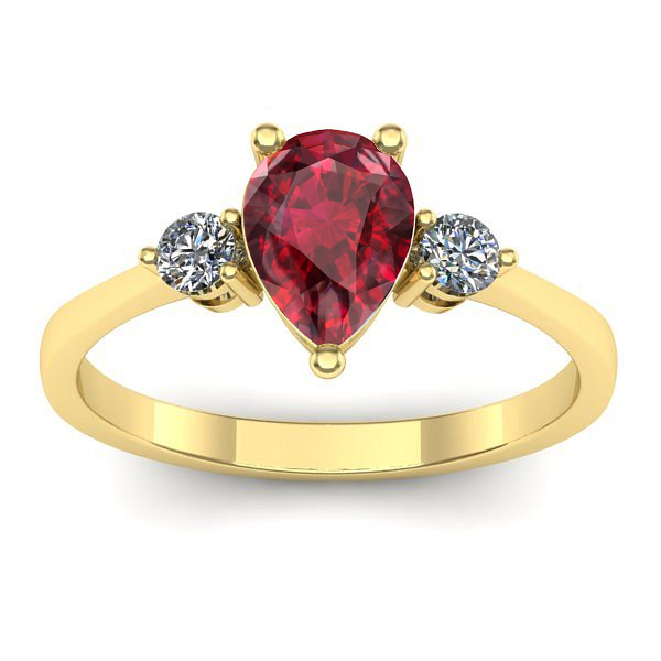 Inel cu rubin lacrima