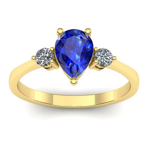 Inel logodna cu safir lacrima