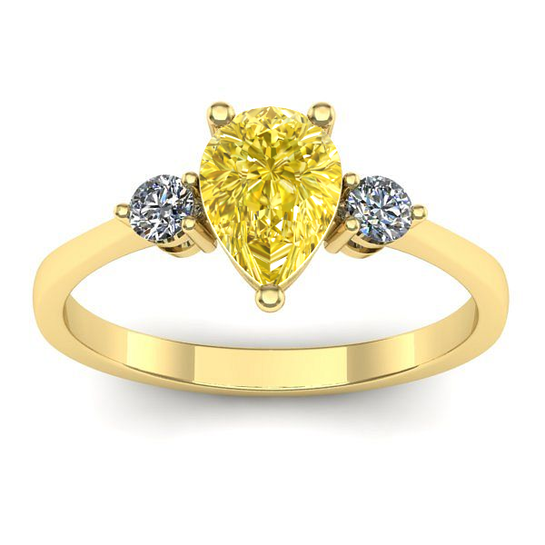 Inel cu safir galben lacrima