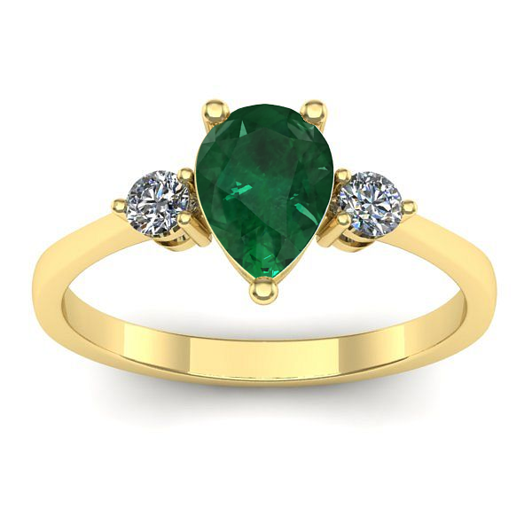 Inel de logodna cu smarald lacrima