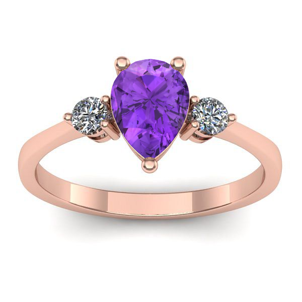 Inel de logodna cu ametist lacrima