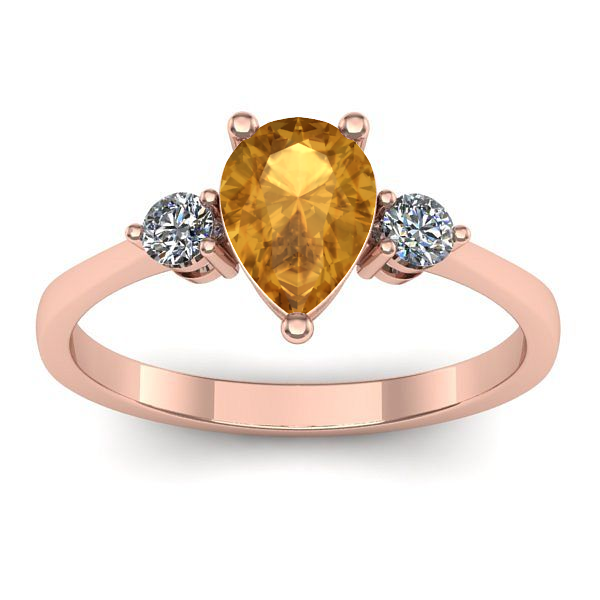 Inel logodna cu citrin lacrima