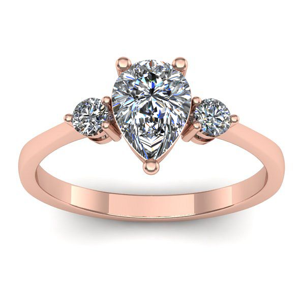 Inel logodna cu diamant de laborator lacrima