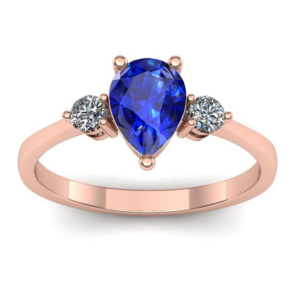 Inel logodna cu safir lacrima