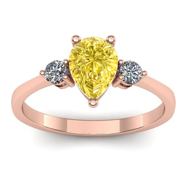 Inel cu safir galben lacrima