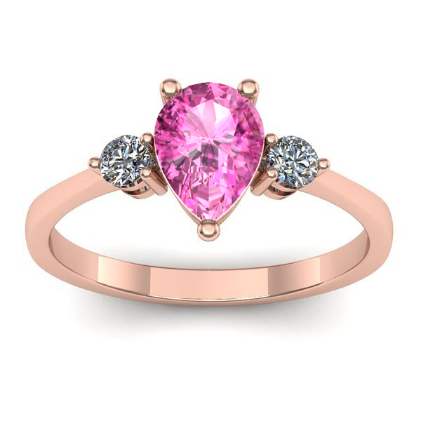 Inel de logodna cu safir roz lacrima