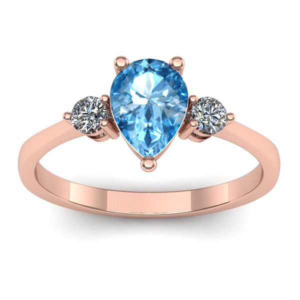 Inel logodna cu topaz blue lacrima
