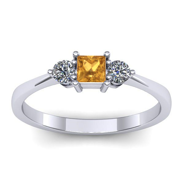 Inel logodna cu citrin patrat