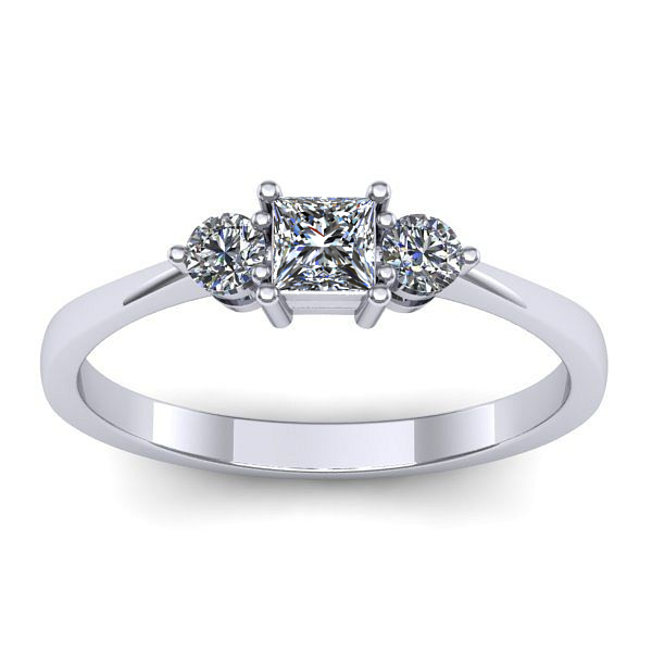 Inel de logodna cu diamant patrat