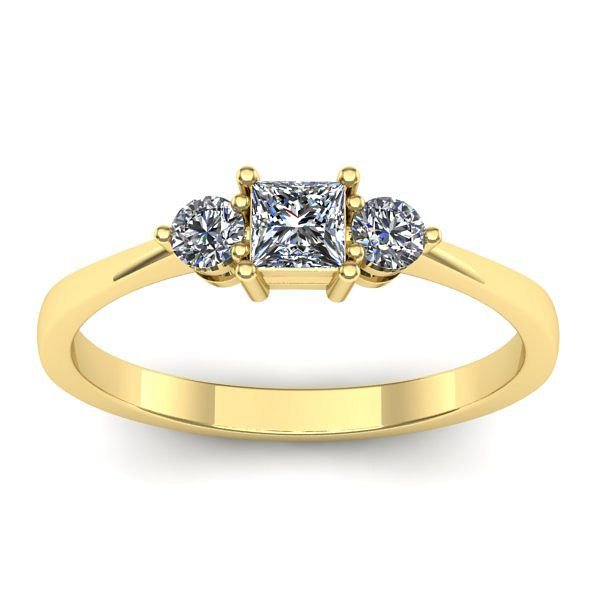 Inel logodna cu diamant patrat