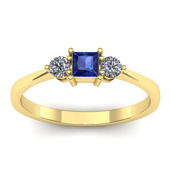 Inel logodna cu safir patrat