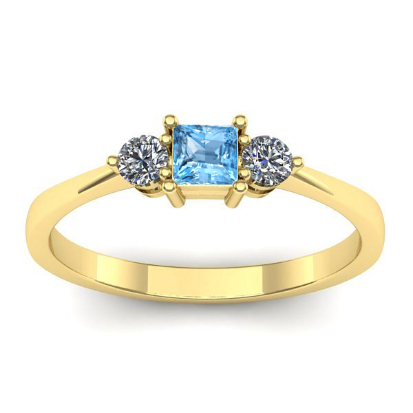 Inel cu topaz blue patrat