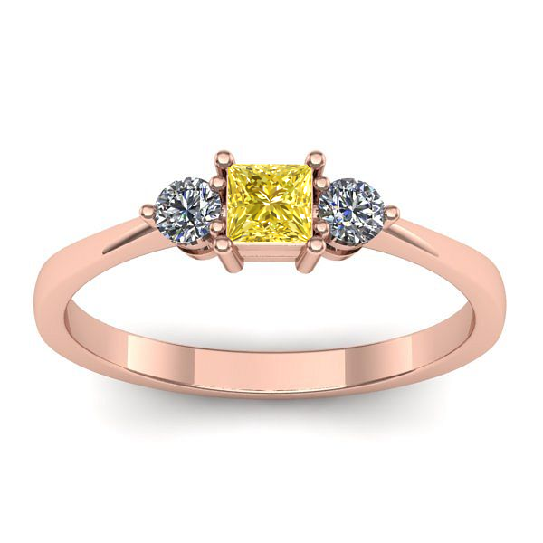 Inel logodna cu safir galben patrat