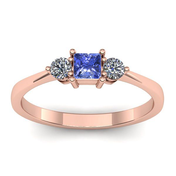 Inel cu tanzanit patrat