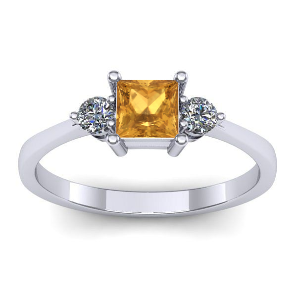 Inel de logodna cu citrin patrat