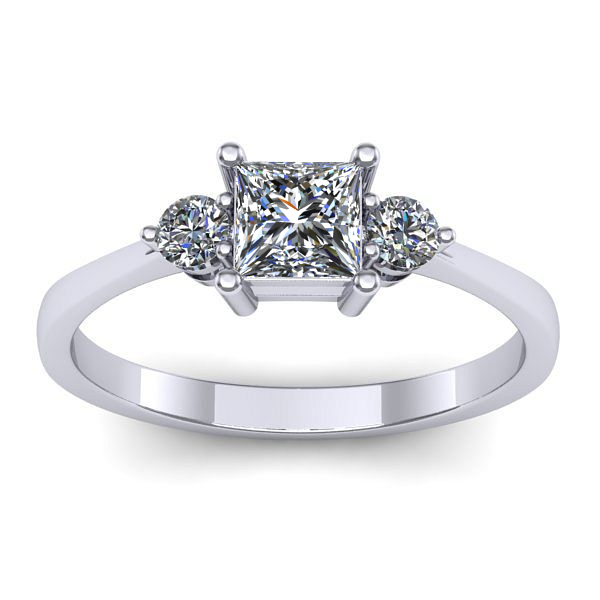 Inel logodna cu diamant patrat