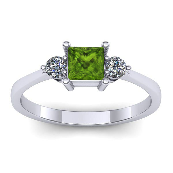 Inel cu peridot patrat