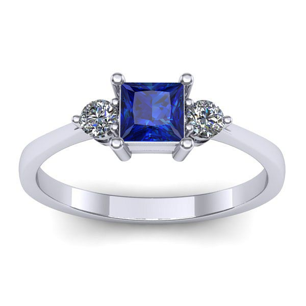 Inel cu safir patrat