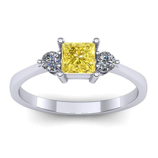 Inel cu safir galben patrat