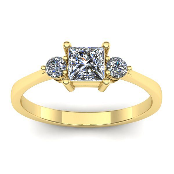 Inel logodna cu diamant patrat