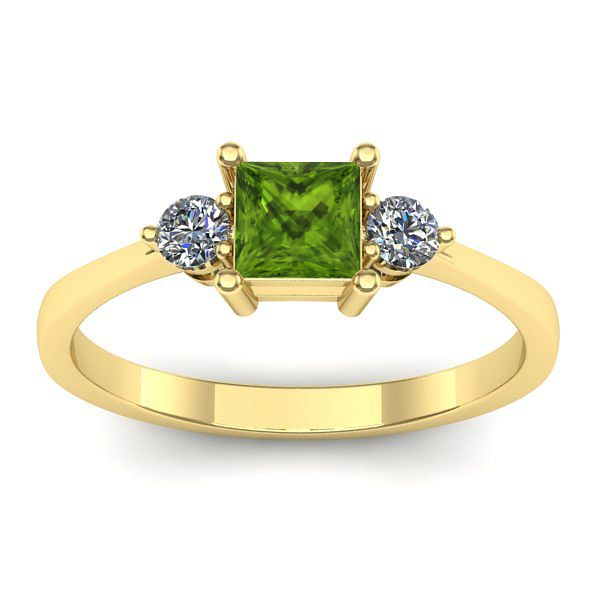 Inel cu peridot patrat