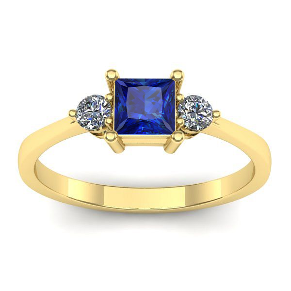 Inel de logodna cu safir patrat