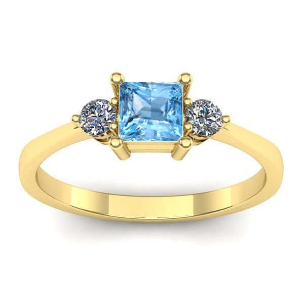 Inel de logodna cu topaz blue patrat