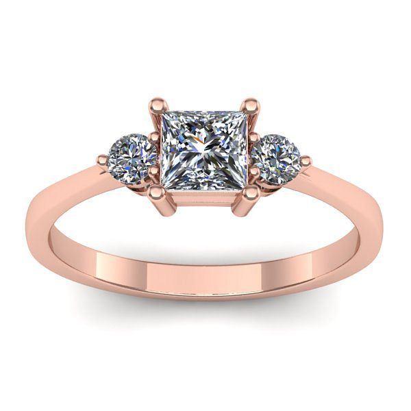 Inel cu diamant patrat