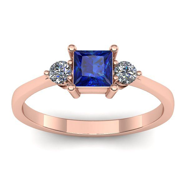 Inel logodna cu safir patrat