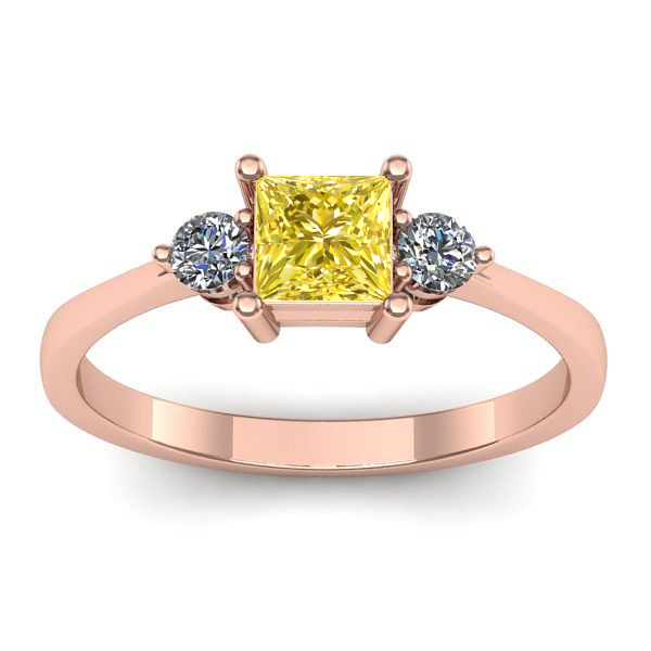 Inel cu safir galben patrat