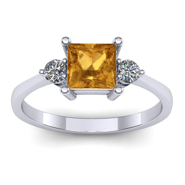 Inel logodna cu citrin patrat