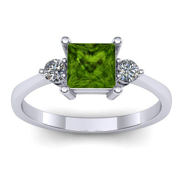 Inel cu peridot patrat