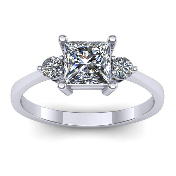 Inel cu diamant de laborator patrat