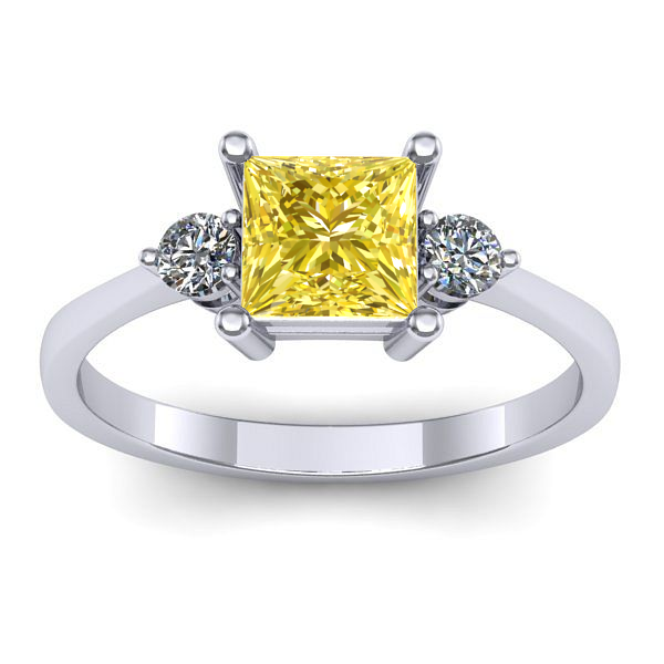 Inel logodna cu safir galben patrat