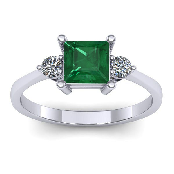 Inel logodna cu smarald patrat