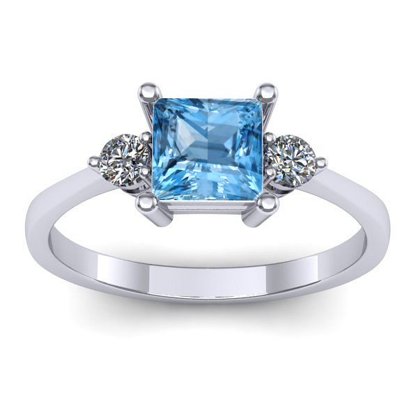 Inel cu topaz blue patrat