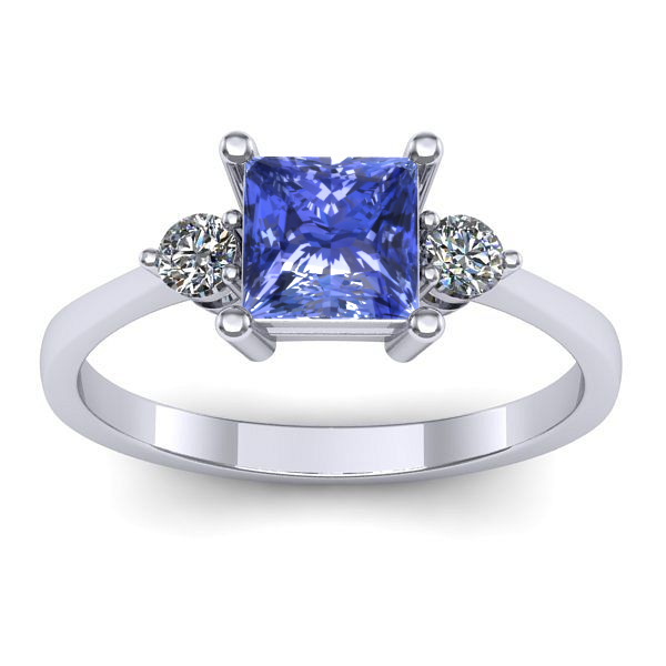 Inel cu tanzanit patrat