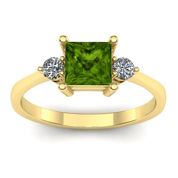 Inel cu peridot patrat