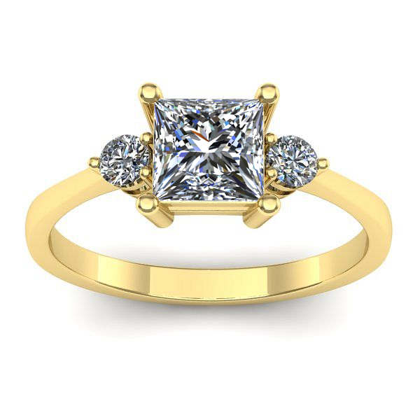 Inel logodna cu safir alb patrat