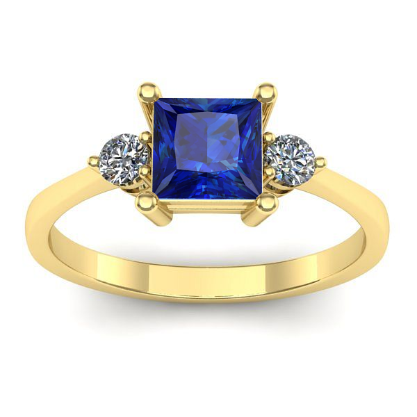 Inel logodna cu safir patrat